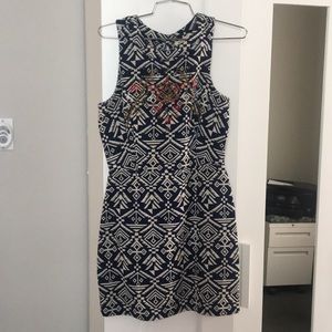 Francesca’s embroidered dress, keyhole in the back